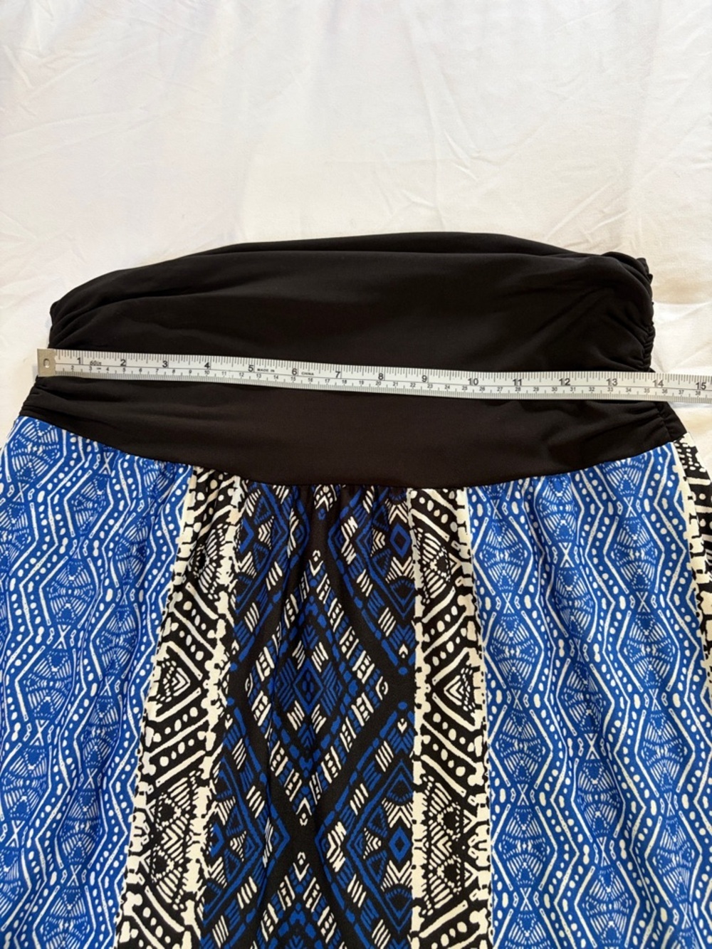 Alyx Women's Black Waist Maxi Skirt with Blue Pattern - Picture 5 of 6